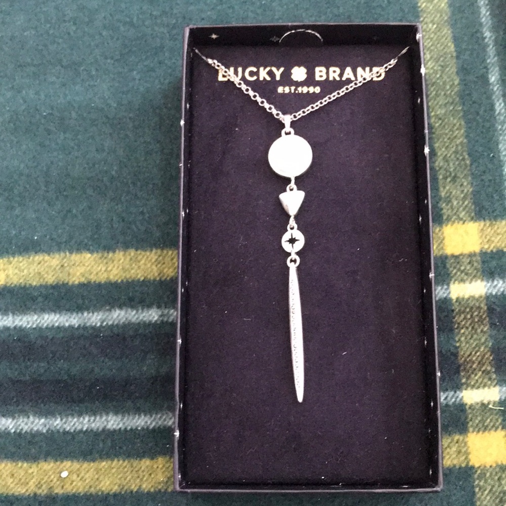 Lucky brand necklace with 4 piece silver adorns